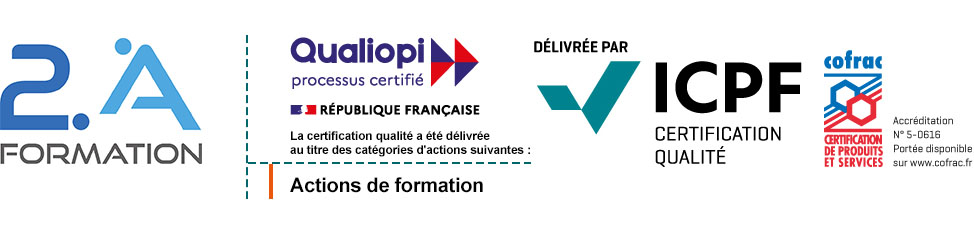 2A Formation, certification Qualiopi délivrée par ICPF pour les actions de formation
